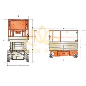 Kich thuoc xe nang nguoi cat keo JLG 2032ES 8m