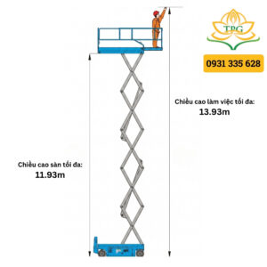 chieu cao san va chieu cao lam viec xe nang nguoi cat keo Genie GS 4047