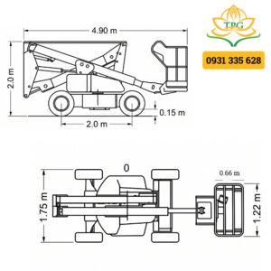 kich thuoc xe nang boom lift JLG 35E