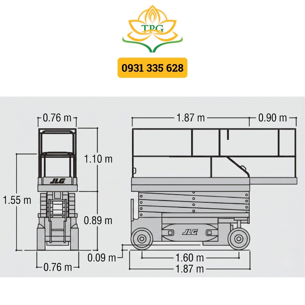 Xe nâng người 8m cắt kéo JLG 1930ES 13 kich thuoc xe nang cat keo 1930es 8m