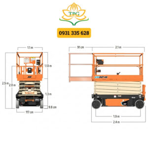 Xe nâng người cắt kéo JLG 3246ES 11,8m 454Kg 7 kich thuoc xe nang cat keo jlg 3246es