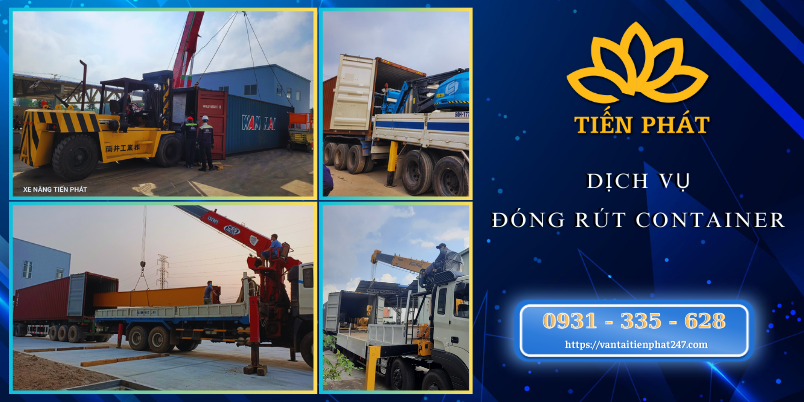 Dong rut container tron goi