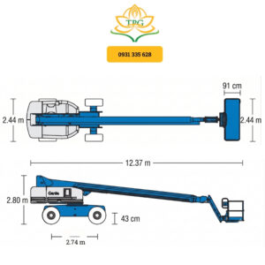 Xe nâng người 28m S-Boom Lift Genie S85 7 kich thuoc xe nang boom lift Genie S85