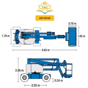 kich thuoc xe nang boom lift Genie Z4525J