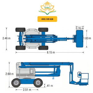 Xe nâng người 20m Boomlift Genie Z60/34 7 kich thuoc xe nang boom lift Genie Z6034