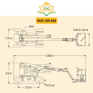 Xe nâng người 16m Boom Lift JLG 45E 8 kich thuoc xe nang boom lift JLG 45E