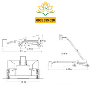 kich thuoc xe nang boom lift JLG E400AN