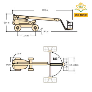 kich thuoc xe nang boom lift JLG M600JP