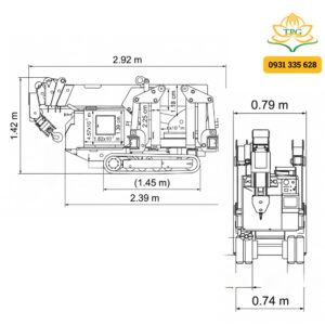 thong so kich thuoc cua xe cau chan nhen 2.8 tan Maeda CR285D