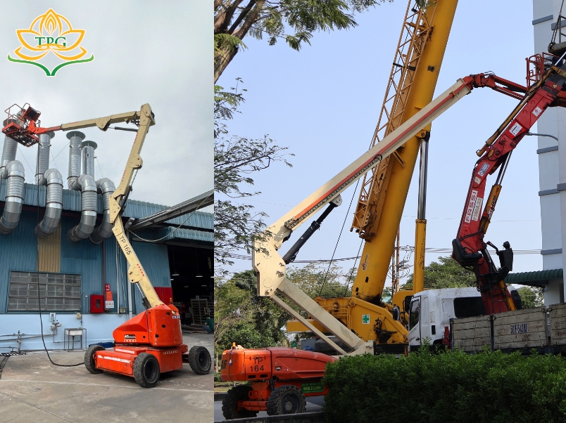 xe nang nguoi boom lift