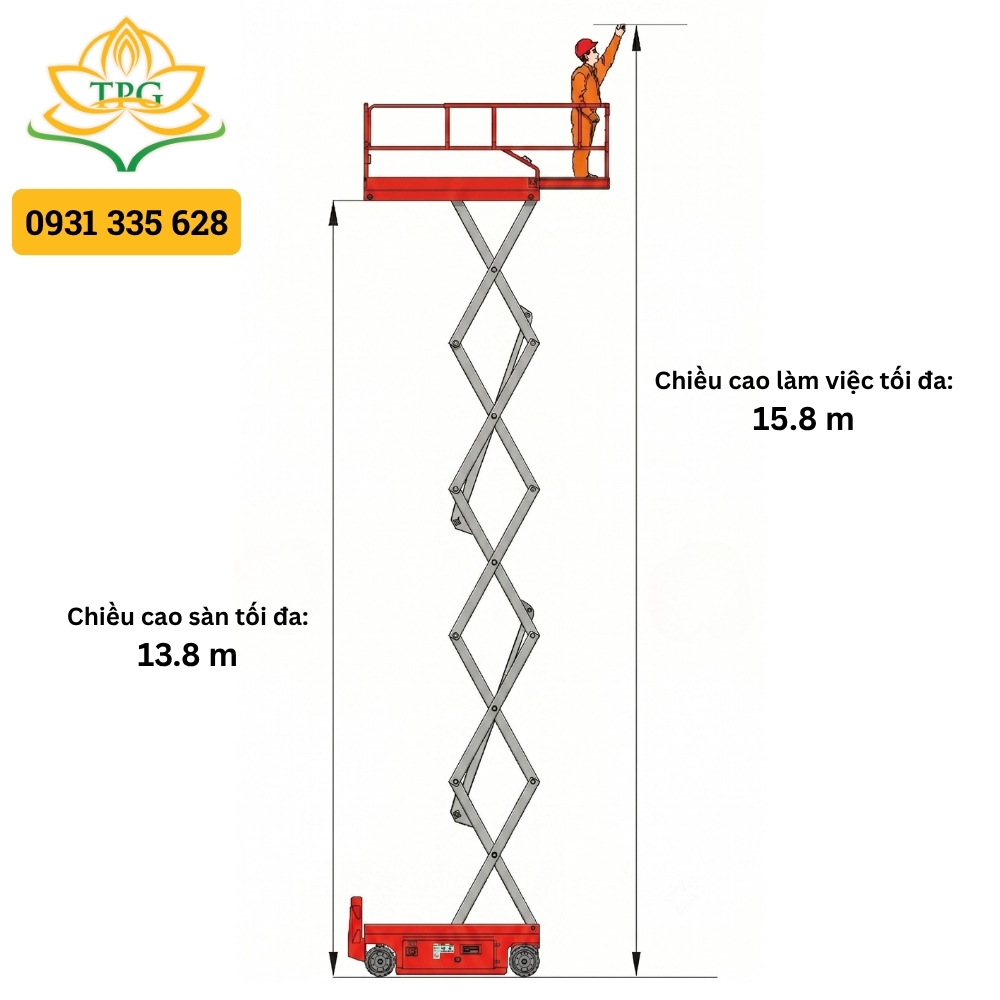 Xe nâng người cắt kéo 16m LTMG LTWP1416 16 chieu cao san va chieu cao lam viec xe nang nguoi cat keo LTMG LTWP1416