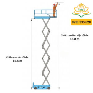 chieu cao san va chieu cao lam viec xe nang nguoi cat keo Roshow RS1212HD