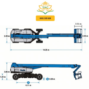 Xe nâng người 40m Boom Lift Genie SX-125XC 9 kich thuoc xe nang boom lift Genie SX125XC