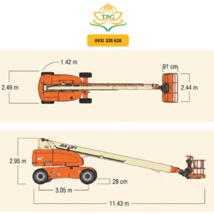 kich thuoc xe nang boom lift JLG 800S