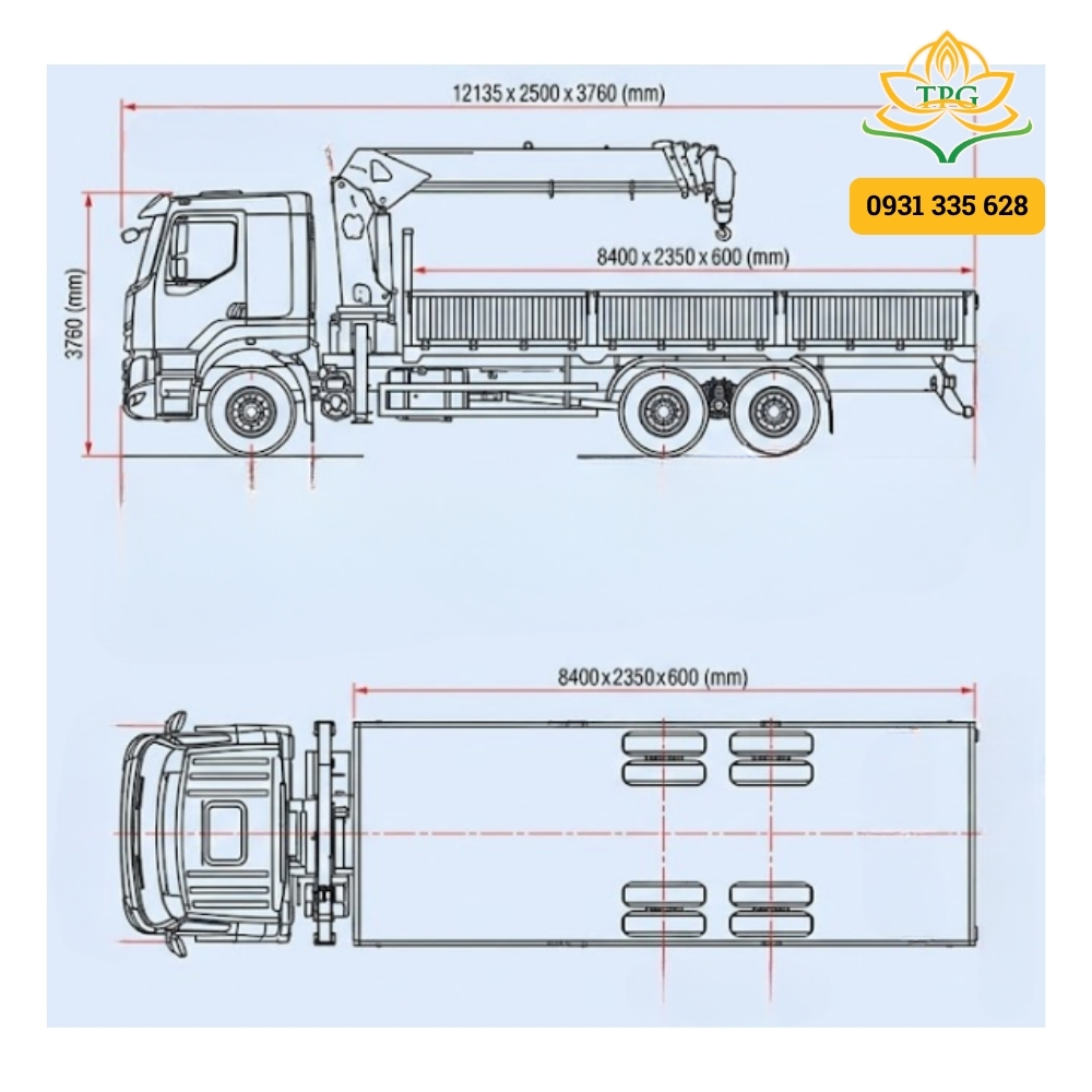 Xe cẩu tự hành 15 tấn XCMG SQS350-5 14 thong so kich thuoc cua xe cau thung 15 tan chenglong gan cau XCMG SQS350-5