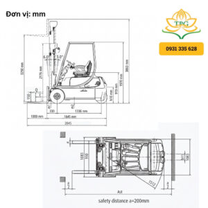 thong so kich thuoc cua xe nang Linde E16C