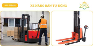 Xe nâng bán tự động là gì? Phân loại, cấu tạo và ứng dụng 3 xe nang ban tu dong