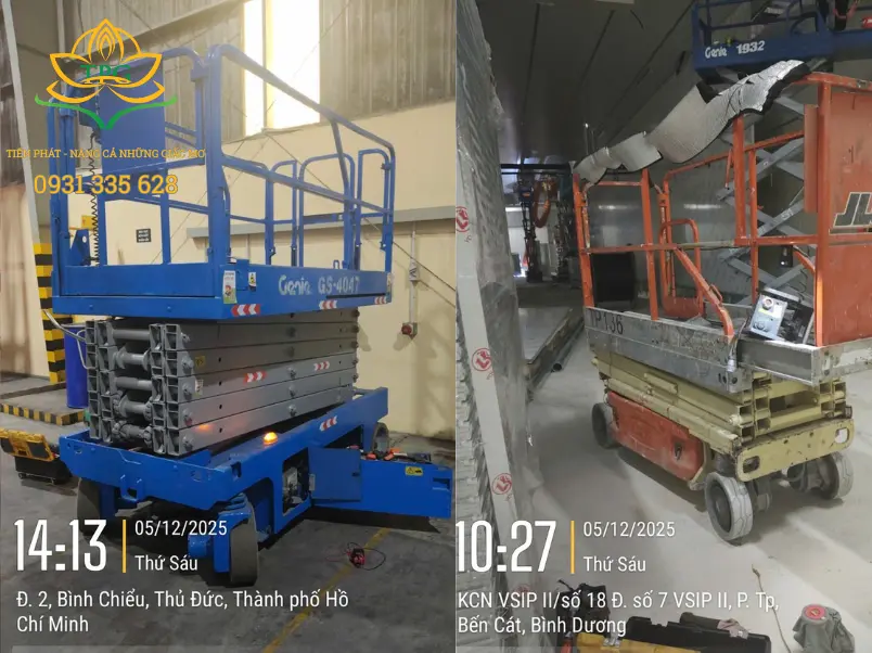 Xe nâng cắt kéo (Scissor Lift) là gì? Cấu tạo, Nguyên lý Và Ứng dụng 2 Phan loai xe nang nguoi cat keo dien va dau