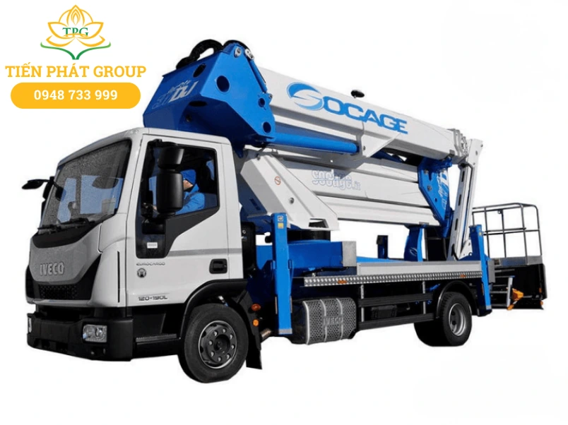Top 10 hãng xe nâng người uy tín phổ biến nhất 2026 7 Socage la thuong hieu xe nang nguoi cuae Y, chuyen biet ve cac dong xe nang nguoi gan cau