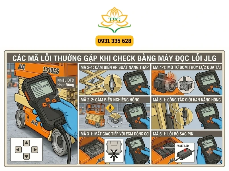 Hướng dẫn sử dụng máy đọc lỗi xe nâng người JLG dòng 1930ES, 2030ES, 2630ES, 2646ES và 3246ES 3 cac ma loi thuong gap khi check bang may doc loi jlg