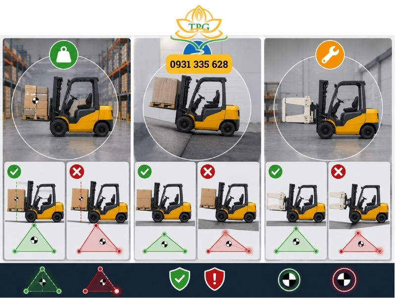 Tam giác ổn định xe nâng: Nguyên lý cốt lõi đảm bảo an toàn vận hành 3 3 yeu to quyet dinh su on dinh cua xe nang